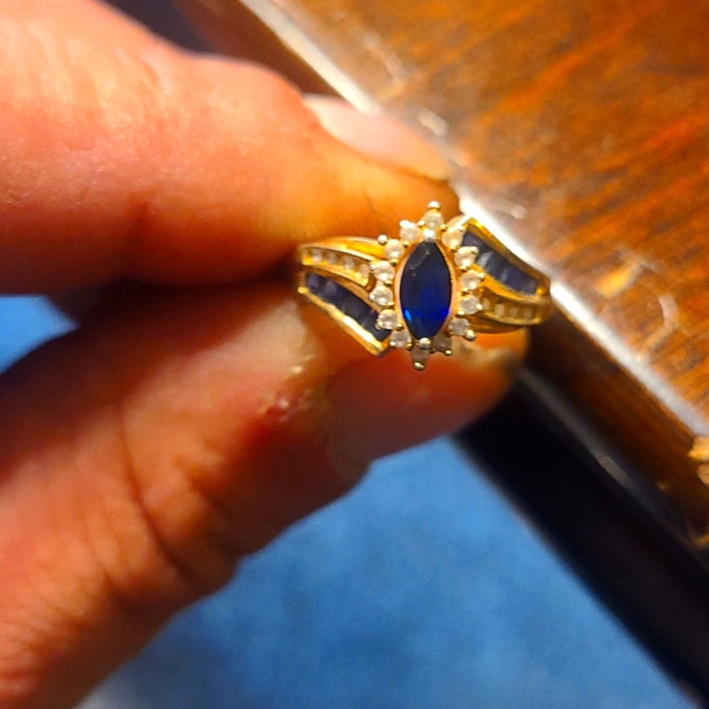Gold toned 925 silver ring